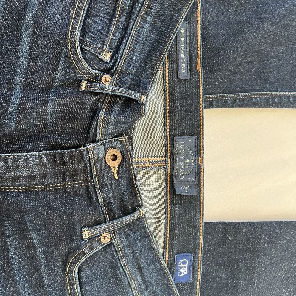 Lucky Brand Brooke Legging Jeans Women’s 6/28A Dark Wash Skinny Orta Premium - Picture 3 of 14